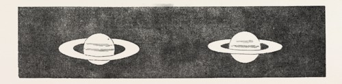 RINGS AND BALL OF SATURN, 1859. JANUARY (LEFT), AND NOVEMBER (RIGHT)