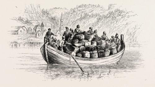 THE BOAT COMING OFF TO THE STEAMER