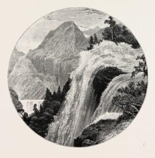 A VIEW IN THE GEIRANGER. Geiranger is a small tourist village in SunnmÃ¸re in the municipality of