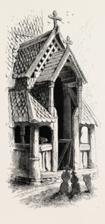 NORTH PORCH, BORGUND CHURCH. Borgund is a village and former municipality in Sogn og Fjordane