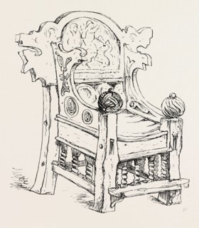AN OLD CHAIR IN HITTERDAL CHURCH