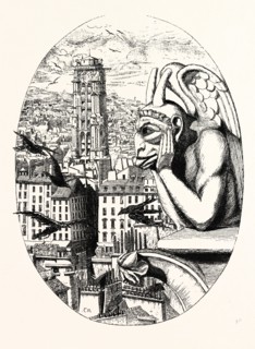 Le Stryge, The grotesque at the Paris Notre Dame cathedral, France