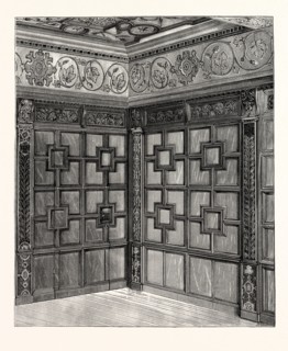 Wainscot and Pargetry, Carbrooke Hall, a historic house in Sheffield, England. UK, britain,