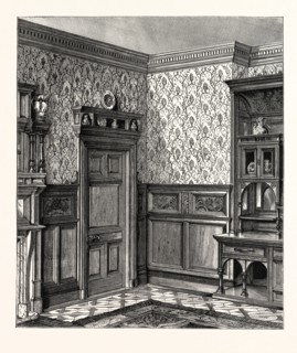 Dining room Woodwork, by Messrs. Howard and Sons.