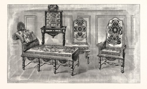 Chairs and Couch, Charles II., at Penshurst. UK, britain, british, europe, united kingdom, great