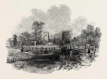 HATFIELD CHURCH, FROM THE LONDON ROAD, 1846