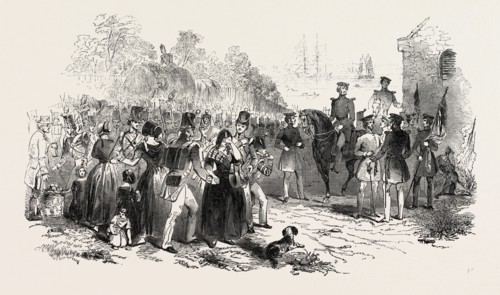EMBARKATION OF TROOPS AT GRAVESEND, FOR FOREIGN SERVICE: THE PARTING. UK, 1846