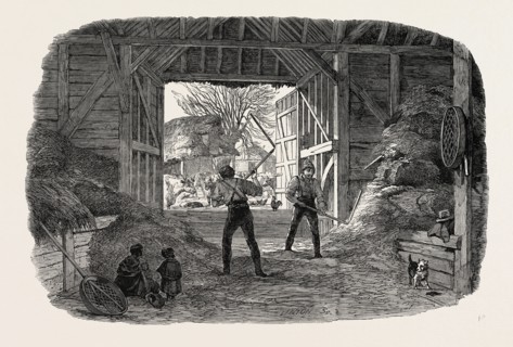AGRICULTURAL PICTURES: THRASHING, 1846