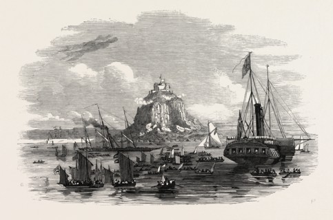 THE ROYAL YACHTS OFF ST. MICHAEL'S MOUNT