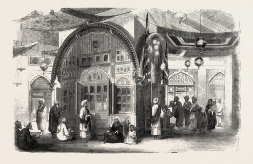 TOMB OF A MUSSULMAN; INTERIOR OF THE TOMB OF THE FATHER OF SHEIK IMAUM-OO-DEEN, LATE GOVERNOR OF