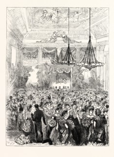 THE ROYAL VISIT TO IRELAND: THE DRAWINGROOM AT DUBLIN CASTLE, 1885