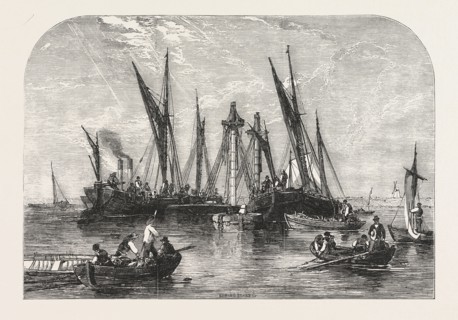THE RAISING OF THE BARQUE "SAMUEL," IN THE THAMES, UK, 1855