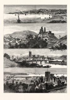 OPENING OF THE WAREHAM AND SWANAGE RAILWAY, 1885. 1. Swanage, Dorsetshire. 2. Corfe, and Ruins of