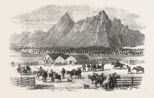 SKETCHES IN BRITISH COLUMBIA: SCENE AT THE FOUNTAIN NEAR PARSONVILLE, FRASER RIVER, 1864