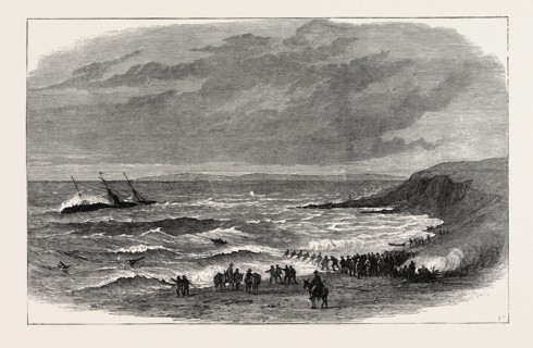 WRECK OF THE STEAMSHIP QUEEN ELIZABETH AT CALAPARRA, NEAR GIBRALTAR, 1874