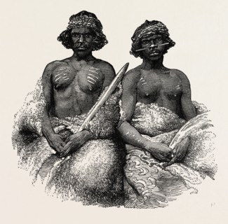 ABORIGINAL AUSTRALIANS: YOUNG MEN, 1850. PORT PHILLIP
