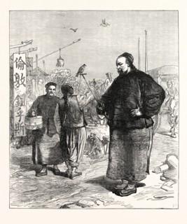 SKETCHES IN CHINA: STREET SCENE IN PEKIN (BEIJING), 1873