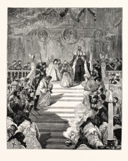 THE IMPERIAL CORONATION AT MOSCOW: PRAYER FOR THE EMPEROR AND EMPRESS IN THE CATHEDRAL OF THE