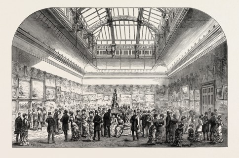 NEW GALLERY OF THE INSTITUTE OF PAINTERS IN WATER COLOURS, PICCADILLY, LONDON, UK, 1883