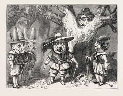 CHRISTMAS PANTOMIMES: CITY OF LONDON. SCENE FROM THE PANTOMIME OF "OLIVER CROMWELL: OR, HARLEQUIN