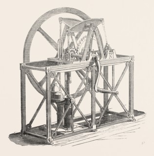 WELL ENGINE. BY TYLOR AND SON. This is a well-engine pump, fixed in an iron frame, intended to