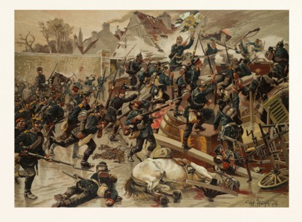 STORMING OF THE GREAT BARRICADE AT THE ENTRANCE OF LE BOURGET BY THE 3RD GARDE-GRENADIER REGIMENT