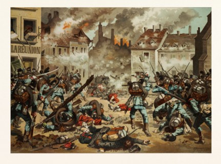 STREET FIGHT IN BAZEILLES ON THE FIRST OF SEPTEMBER, 1870. The Franco-Prussian War or Franco-German