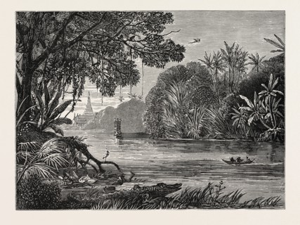 VIEW ON THE RIVER IRRAWADDY, BURMAH