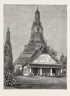 A BUDDHIST WAT, OR TEMPLE, AT BANGKOK, SIAM
