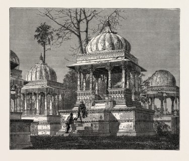 THE EXTERIOR OF THE CEMETERY OF MARA SATI, AT AHAR, NEAR OODEYPORE, INDIA