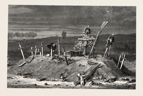 Franco-Prussian War: Soldier's grave on the Spicheren heights. Spicheren is a commune in the