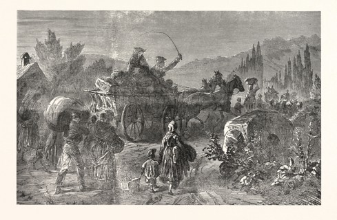 Franco-Prussian War: French peasant families on the run, France