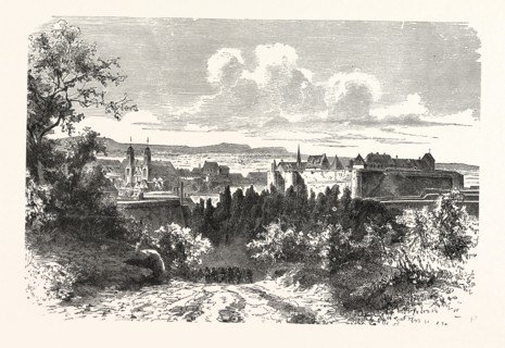 Franco-Prussian War: View of the fortress of Sedan, France