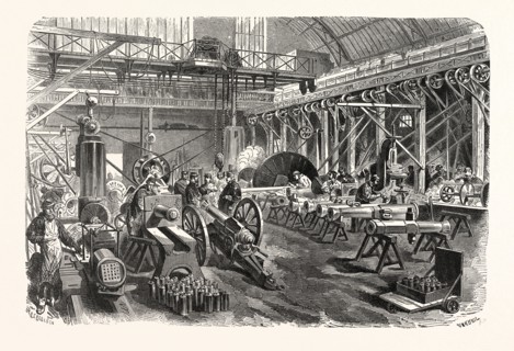 Franco-Prussian War: Manufacture of machine guns and conversion of muzzle-loaders in a Paris
