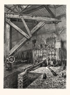 Franco-Prussian War: Cast of a gun, the Little Moniteur, in the workshops of Broquin and Laine,