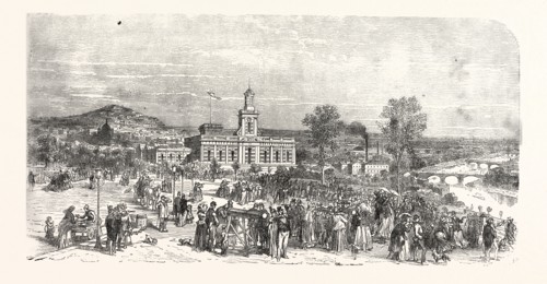 Franco-Prussian War: The new Paris Observatory. View of the Trocadero square during the battle at