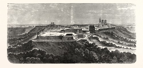 Franco-Prussian War: The fortress Laon before the explosion, France