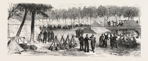 Franco-Prussian War: Camp scene within the city walls of Paris, France