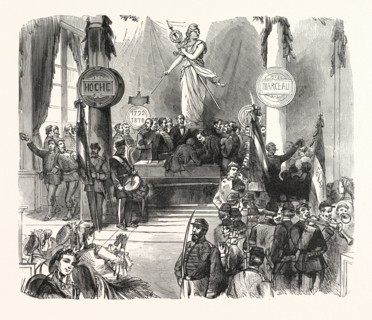 Franco-Prussian War: Volunteers log on to the Mairie of the 3rd Arrondissements on Temple Square