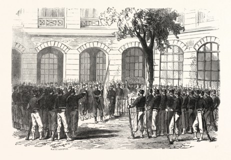 Franco-Prussian War: francs-tireurs of Paris pledge allegiance to their commander Aronsohn and to