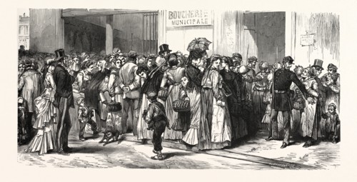 Franco-Prussian War: The new, set up by the urban authorities and besieged by the crowd, Butchers,