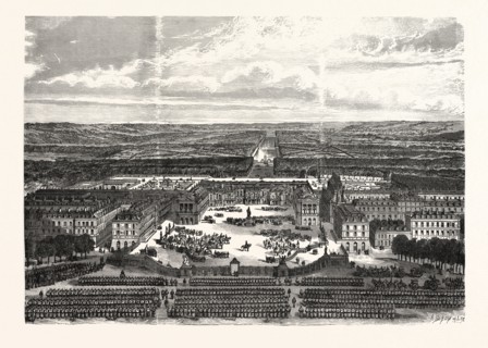 Franco-Prussian War: Versailles, German headquarter. Revue on the weapon place