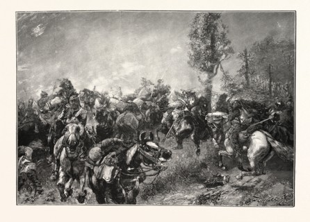 Franco-Prussian War: Episode from the battle of Vionville. After the painting by Th Rocholl. France