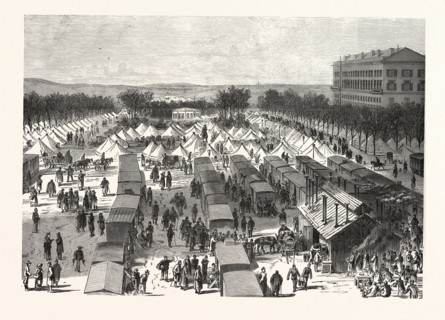 Franco-Prussian War: Tents and wagons-hospital on the Esplanade in Metz after the surrender, France