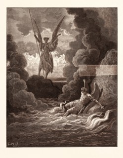 SATAN AND BEELZEBUB, BY Gustave Doré. Dore, 1832 - 1883, French. Engraving for Paradise Lost by