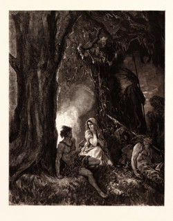 CHACTAS AND ATALA, BY Gustave Doré. Dore, 1832 - 1883, French. Engraving for Atala by Chateaubriand