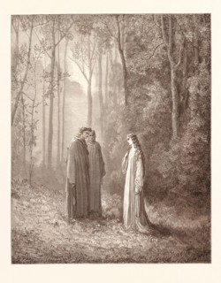 PIA IN PURGATORY, BY Gustave Doré. Dore, 1832 - 1883, French. Engraving for the Purgatorio by Dante