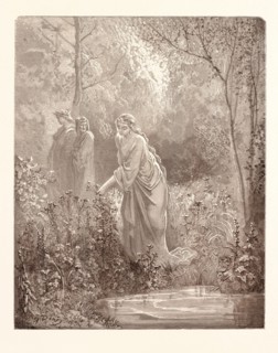 DANTE'S VISION OF LEAH, BY Gustave Doré. Dore, 1832 - 1883, French. Engraving for the Purgatorio by