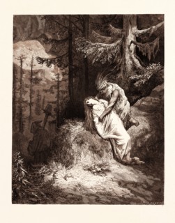THE BURIAL OF ATALA, BY GUSTAVE DORE. Dore, 1832 - 1883, French. Engraving for Atala by