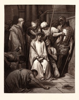 THE CROWN OF THORNS, BY Gustave Doré. Dore, 1832 - 1883, French. Engraving for the Bible. 1870,
